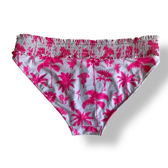 Vineyard Vines Palms and Plumeria Smocked Bikini Bottoms‎ Size M Pink Vacation - Picture 4 of 8
